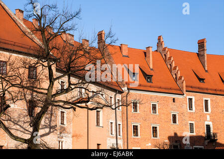 Place du château Wawel sur journée ensoleillée à Cracovie, Pologne Banque D'Images