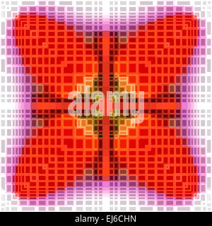 Une illustration colorée faite à partir de plusieurs rectangles influencé par les fraises. Banque D'Images