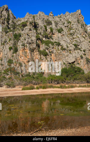 Mallorca, Sa Calobra, Varese, La Calobra Cala, Torrent de Pareis, Serra de Tramuntana, UNESCO World Heritage Site, Majorque Banque D'Images