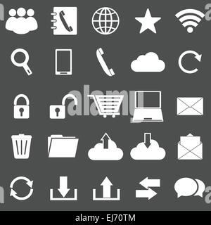 Icônes de communication sur fond gris, vecteur d'actions Illustration de Vecteur