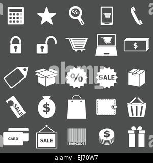 Shopping icônes sur fond gris, vecteur d'actions Illustration de Vecteur