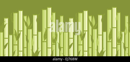 Tiges et feuilles de bambou sans frontière modèle horizontal Banque D'Images