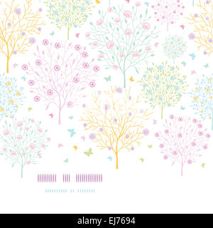 Arbres en fleurs gabarit horizontal seamless background Banque D'Images