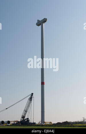 La construction des éoliennes onshore Banque D'Images