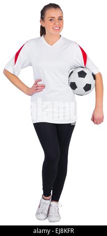 Assez fan de football en blanc Banque D'Images