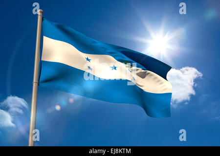 Drapeau national du Honduras sur mât Banque D'Images