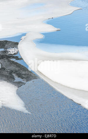 Des plaques de glace, Laponie, Suède Banque D'Images