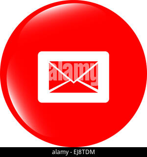 Sur l'icône e-mail bouton rond brillant Banque D'Images
