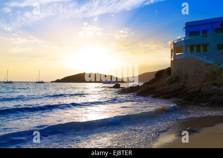 Majorque coucher du soleil à Sant Elm près de sa Dragonera à Majorque Îles Baléares d'espagne Banque D'Images