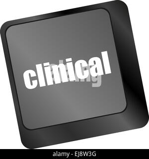 Texte clinique sur un ordinateur portable, clavier Banque D'Images