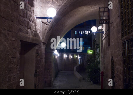 Street dans le vieux port de Jaffa. Banque D'Images