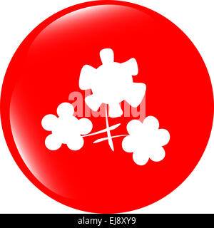 Web App fleur bouton icône brillant Banque D'Images