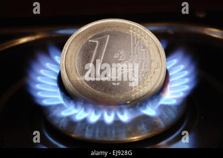 Le gaz et le chauffage coûte de l'argent Banque D'Images