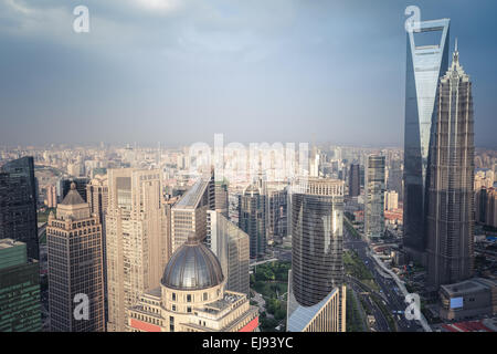 Vue aérienne des bâtiments modernes Banque D'Images