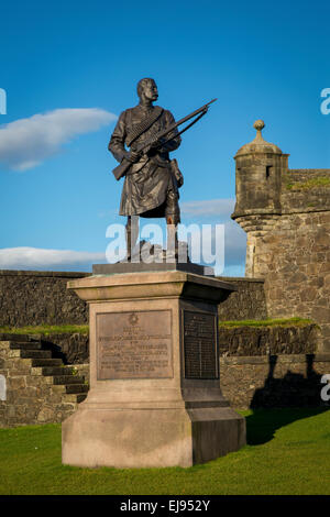 Monument à Château de Stirling Highland de soldats ont perdu au cours de guerre des Boers, en Afrique du Sud (1899-1902), Stirling, Scotland, UK Banque D'Images