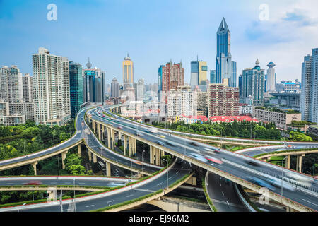 Shanghai route surélevée junction Banque D'Images