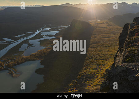 L'humeur du soir, Rapadalen, Sarek NP, Laponie Banque D'Images