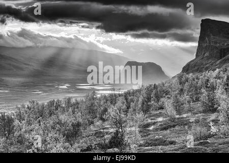 L'humeur du soir, Rapadalen, Sarek NP, Laponie Banque D'Images