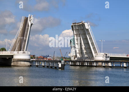 Kappeln en Allemagne avec pont ouvert Banque D'Images