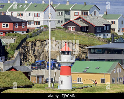 Le Phare du Port de Tórshavn Faroe Islands Banque D'Images