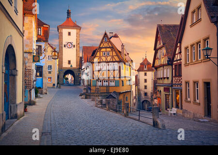 Rothenburg ob der Tauber. Image de la ville de Rothenburg, en Bavière, Allemagne, bien connu pour sa vieille ville médiévale. Banque D'Images