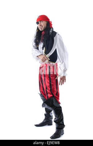 L'homme hilare habillé en pirate pour le carnaval Banque D'Images