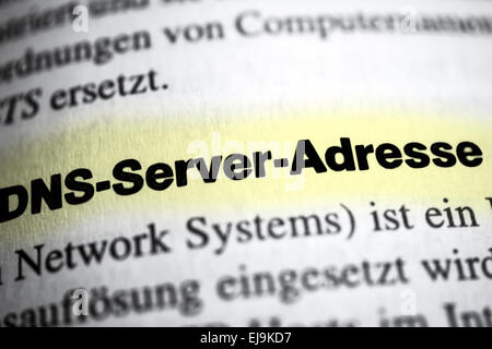 L'adresse du serveur DNS Banque D'Images