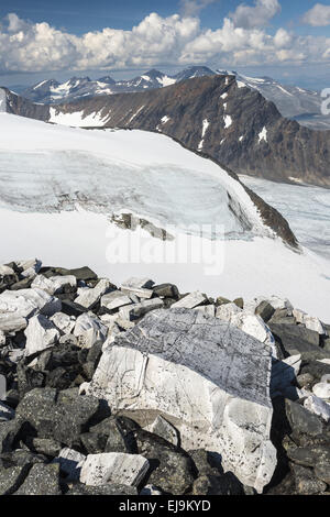 Vue de Sarek NP à Mt. Akka, Laponie, Suède Banque D'Images