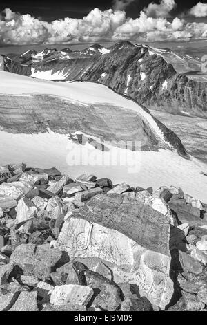 Vue de Sarek NP à Mt. Akka, Laponie, Suède Banque D'Images