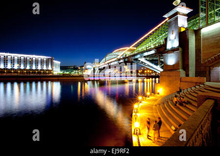 Nuit paysage de la ville de Moscou Banque D'Images