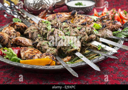 Kebab d'agneau et de poulet Banque D'Images