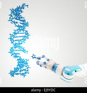 Bras Robot manipuler la molécule d'ADN - automatisation de la génétique Banque D'Images