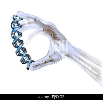 Android main tenant un brin d'ADN Banque D'Images