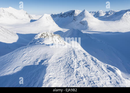 Unna et Reaiddavaggi Stuor valley, Laponie Banque D'Images