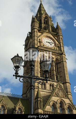 Manchester en Angleterre : l'Hôtel de Ville Tour de l'horloge Manchester Banque D'Images