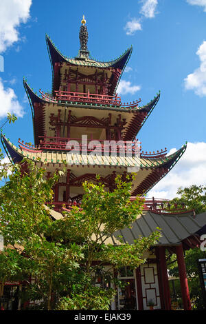 La tour chinoise dans les jardins de Tivoli. Banque D'Images
