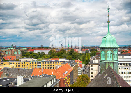 La vue depuis la tour ronde de Copenhague. Banque D'Images