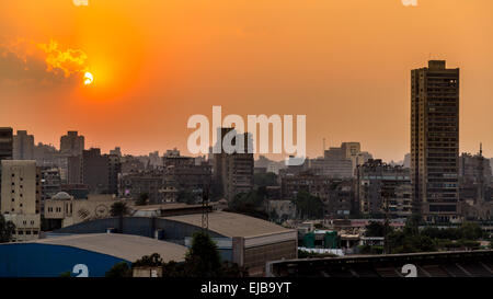 Coucher de soleil sur Le Caire Banque D'Images