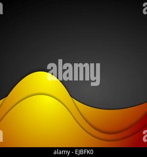 Orange et noir fond d'entreprise ondulées Banque D'Images