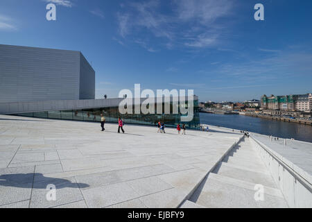 Oslo Opera House National sur le côté Banque D'Images