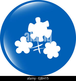 Web App fleur bouton icône brillant isolé sur fond blanc Banque D'Images