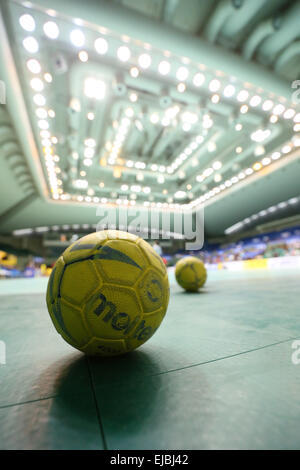 Vue générale, le 22 mars 2015, le handball : JHL Junior League finale entre femmes Corazon Ryukyu Jr. - Acier Daido Phenix Tokai au gymnase Komazawa à Tokyo, Japon. © Yohei Osada/AFLO SPORT/Alamy Live News Banque D'Images