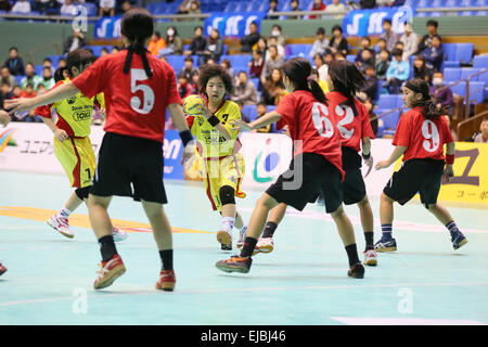 Tokai (Phenix), le 22 mars 2015, le handball : JHL Junior League finale entre femmes Corazon Ryukyu Jr. - Acier Daido Phenix Tokai au gymnase Komazawa à Tokyo, Japon. © Yohei Osada/AFLO SPORT/Alamy Live News Banque D'Images