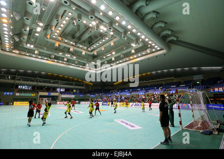 Vue générale, le 22 mars 2015, le handball : JHL Junior League finale entre femmes Corazon Ryukyu Jr. - Acier Daido Phenix Tokai au gymnase Komazawa à Tokyo, Japon. © Yohei Osada/AFLO SPORT/Alamy Live News Banque D'Images