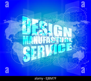 Conception Fabrication mots service numérique sur écran tactile binaire Banque D'Images