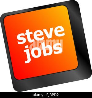 Steve Jobs touche sur clavier - concept de vie Banque D'Images