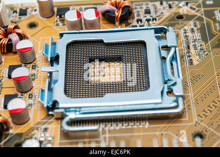 CPU Socket processeur vide sur la carte mère Banque D'Images