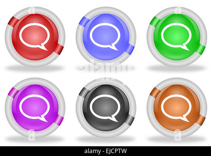 Chat Bulle bouton icône Web Banque D'Images