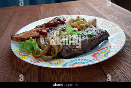 Foie de veau et bacon Banque D'Images