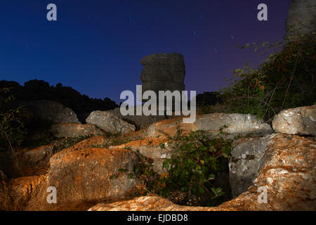 Torcal de Antequera, la province de Málaga, Andalousie, espagne. Banque D'Images